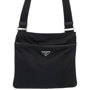 Prada Tessuto Crossbody messenger bag saffiano Leather Nero Black